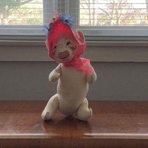 10” Annalee Spring Easter Country Girl Pig
